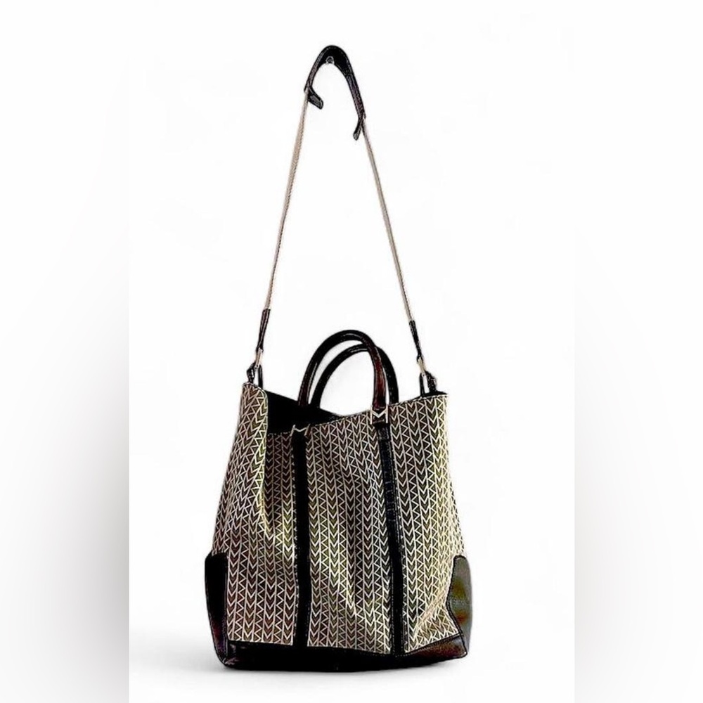 MICHAEL Michael Kors Chevron Tote in Brown and Cream